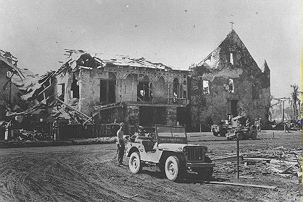 Bombed church in Dulag, Leyte in WWII