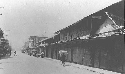 Phillipines street in Tacloban, WWII