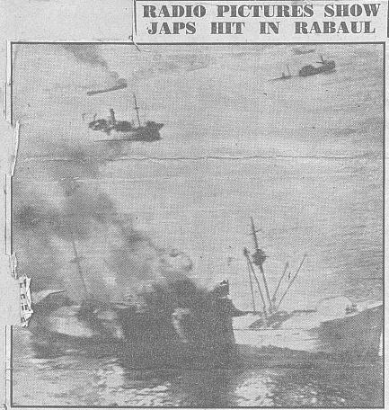 Radio pictures show American attack on Rabaul in WWII