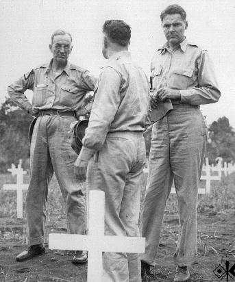 Officers at Leyte army cemetery in WWII