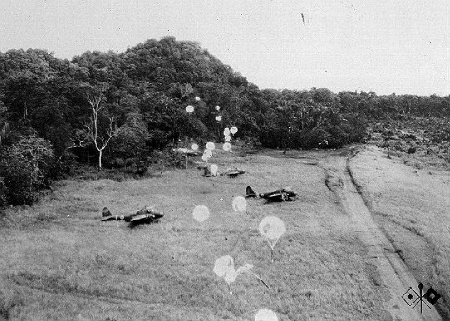 Allied paratroopers attack Japanese airfield