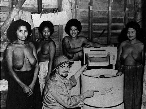 WWII Pictures - Navy Laundry in Dutch New Guinea